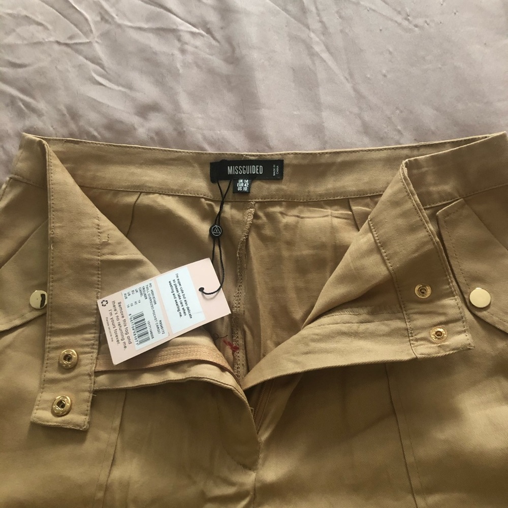 NWT Missguided, size 14, camel trouser